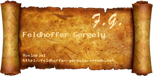 Feldhoffer Gergely névjegykártya